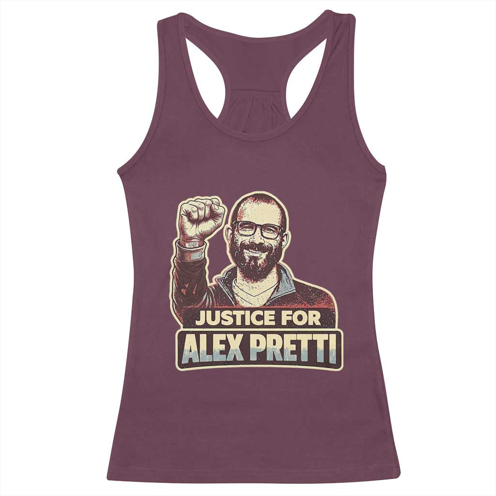 Justice For Alex Racerback Tank Top Minneapolis ICU Nurse Hero Support Gift TS12 Maroon Print Your Wear