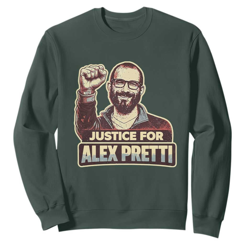 Justice For Alex Sweatshirt Minneapolis ICU Nurse Hero Support Gift TS12 Dark Forest Green Print Your Wear