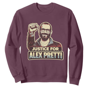 Justice For Alex Sweatshirt Minneapolis ICU Nurse Hero Support Gift TS12 Maroon Print Your Wear