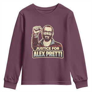 Justice For Alex Youth Sweatshirt Minneapolis ICU Nurse Hero Support Gift TS12 Maroon Print Your Wear