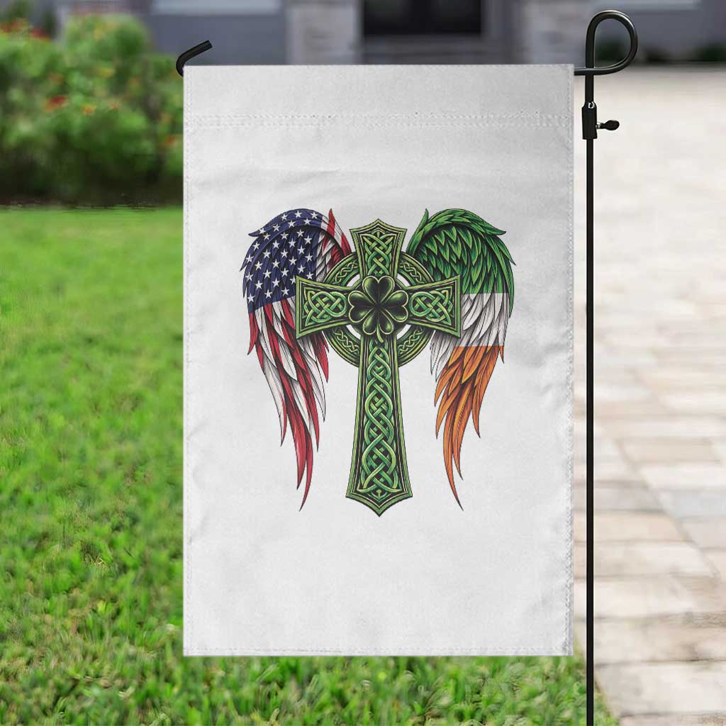 USA Flag Celtic Cross Irish American Garden Flag St Patricks Day Gift TS12 Print Your Wear