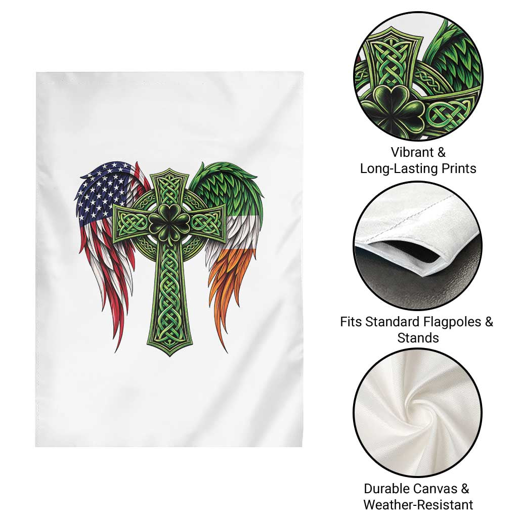 USA Flag Celtic Cross Irish American Garden Flag St Patricks Day Gift TS12 Print Your Wear