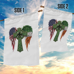 USA Flag Celtic Cross Irish American Garden Flag St Patricks Day Gift TS12 Print Your Wear