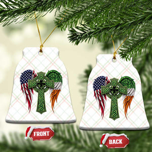 USA Flag Celtic Cross Irish American Ceramic Ornament St Patricks Day Gift TS12 Print Your Wear