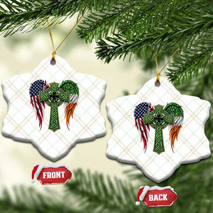 USA Flag Celtic Cross Irish American Ceramic Ornament St Patricks Day Gift TS12 Print Your Wear