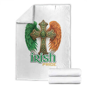 Irish Pride Celtic Cross Throw Blanket Christian Gift TS12 White Print Your Wear