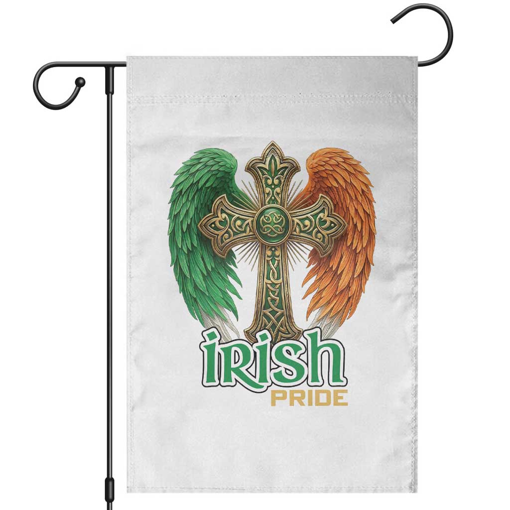 Irish Pride Celtic Cross Garden Flag Christian Gift TS12 White Print Your Wear