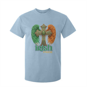 Irish Pride Celtic Cross T Shirt For Kid Christian Gift TS12 Light Blue Print Your Wear