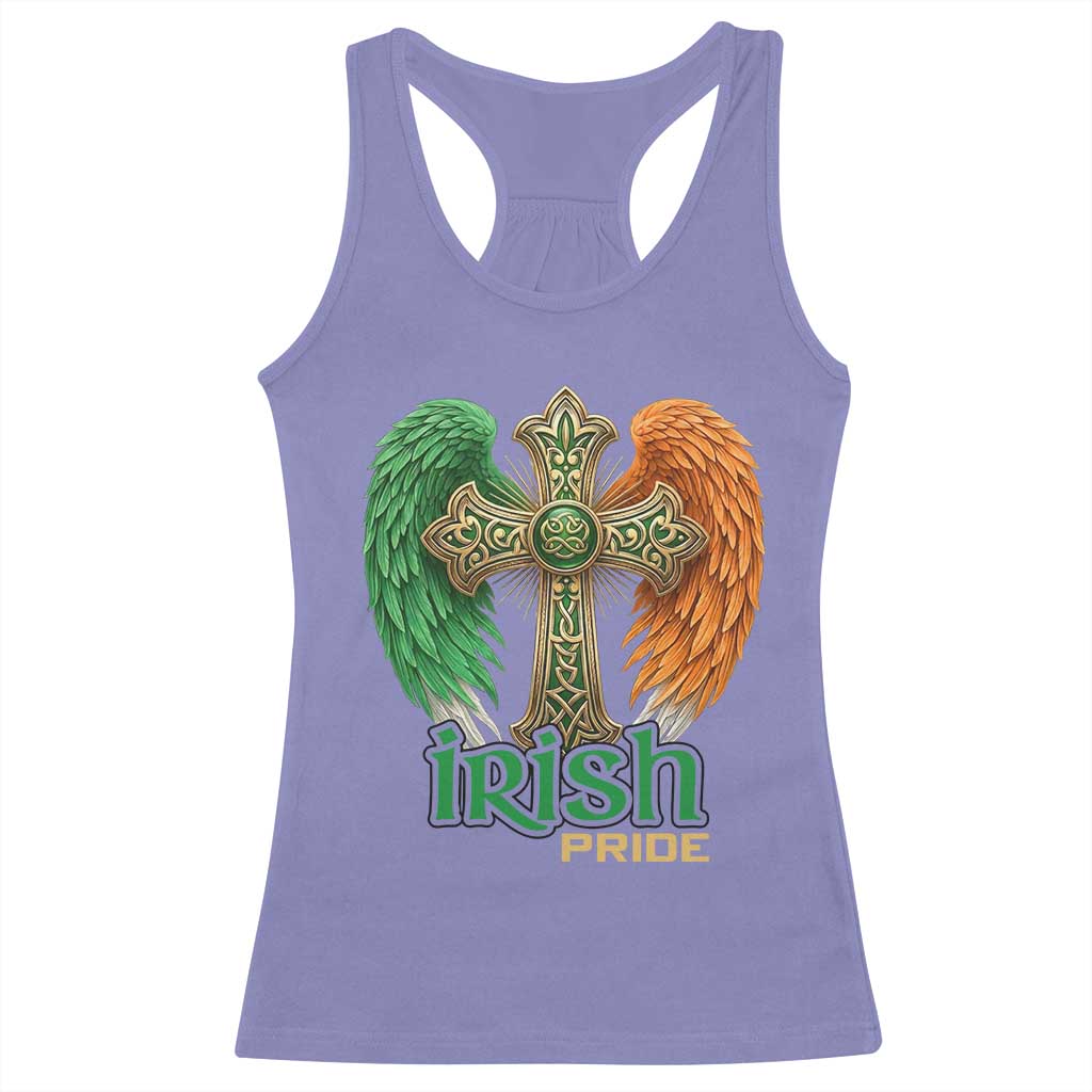 Irish Pride Celtic Cross Racerback Tank Top Christian Gift TS12 Violet Print Your Wear