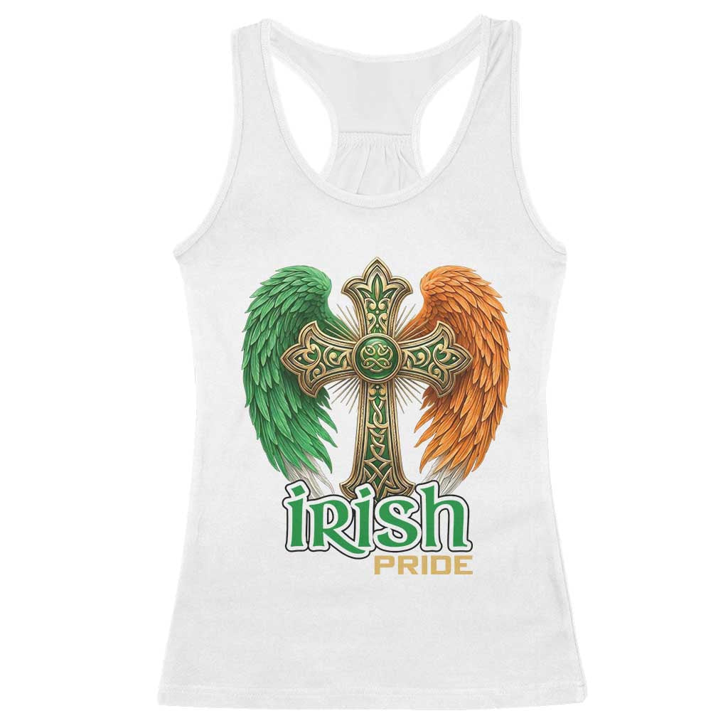 Irish Pride Celtic Cross Racerback Tank Top Christian Gift TS12 White Print Your Wear