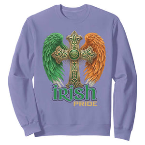 Irish Pride Celtic Cross Sweatshirt Christian Gift TS12 Violet Print Your Wear