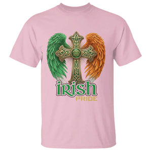 Irish Pride Celtic Cross T Shirt Christian Gift TS12 Light Pink Print Your Wear