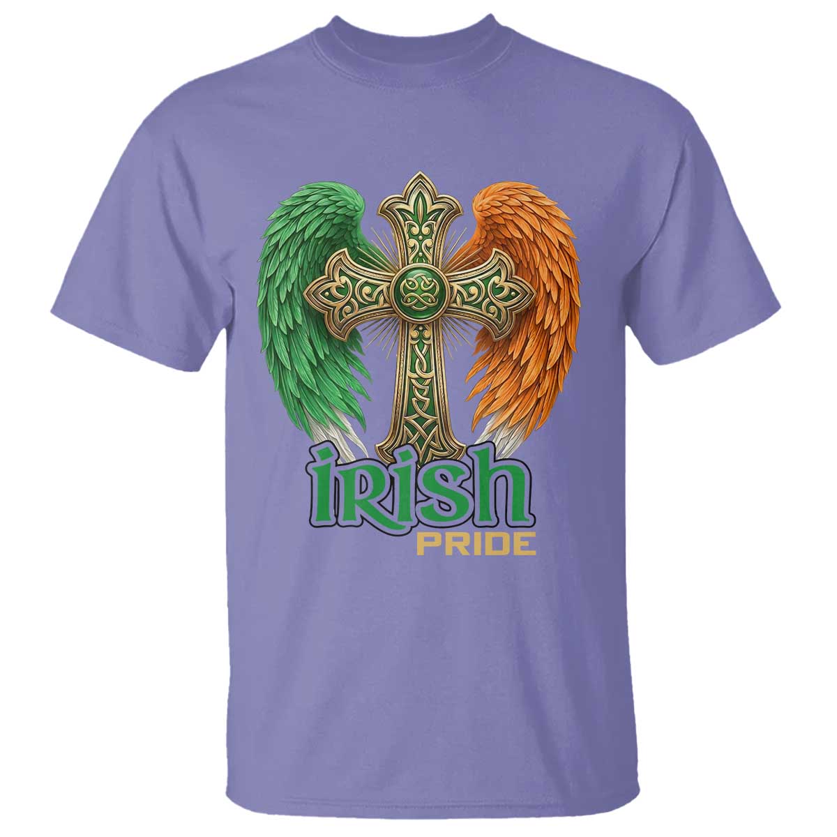 Irish Pride Celtic Cross T Shirt Christian Gift TS12 Violet Print Your Wear