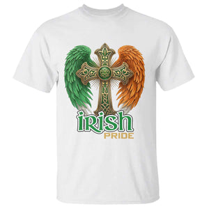 Irish Pride Celtic Cross T Shirt Christian Gift TS12 White Print Your Wear