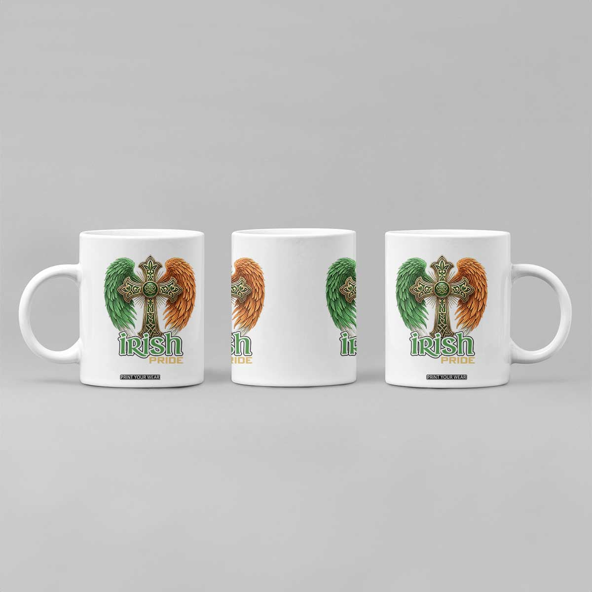 Irish Pride Celtic Cross Coffee Mug Christian Gift TS12 Print Your Wear