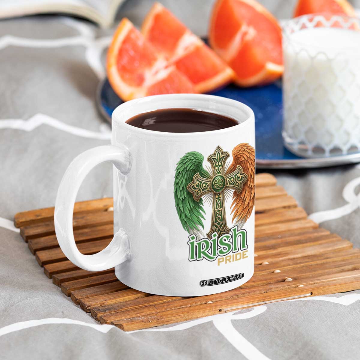 Irish Pride Celtic Cross Coffee Mug Christian Gift TS12 Print Your Wear