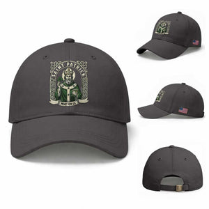 Saint Patrick Pray For Us Baseball Cap St Patricks Day Religious Gift TS12 Baseball Cap Universal Fit Dark Gray Print Your Wear