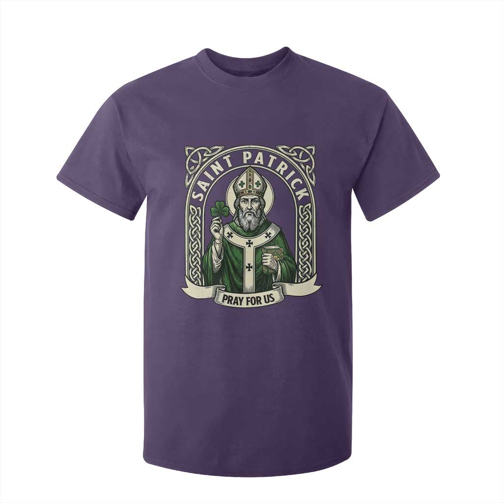 Saint Patrick Pray For Us T Shirt For Kid St Patricks Day Religious Gift TS12 Purple Print Your Wear