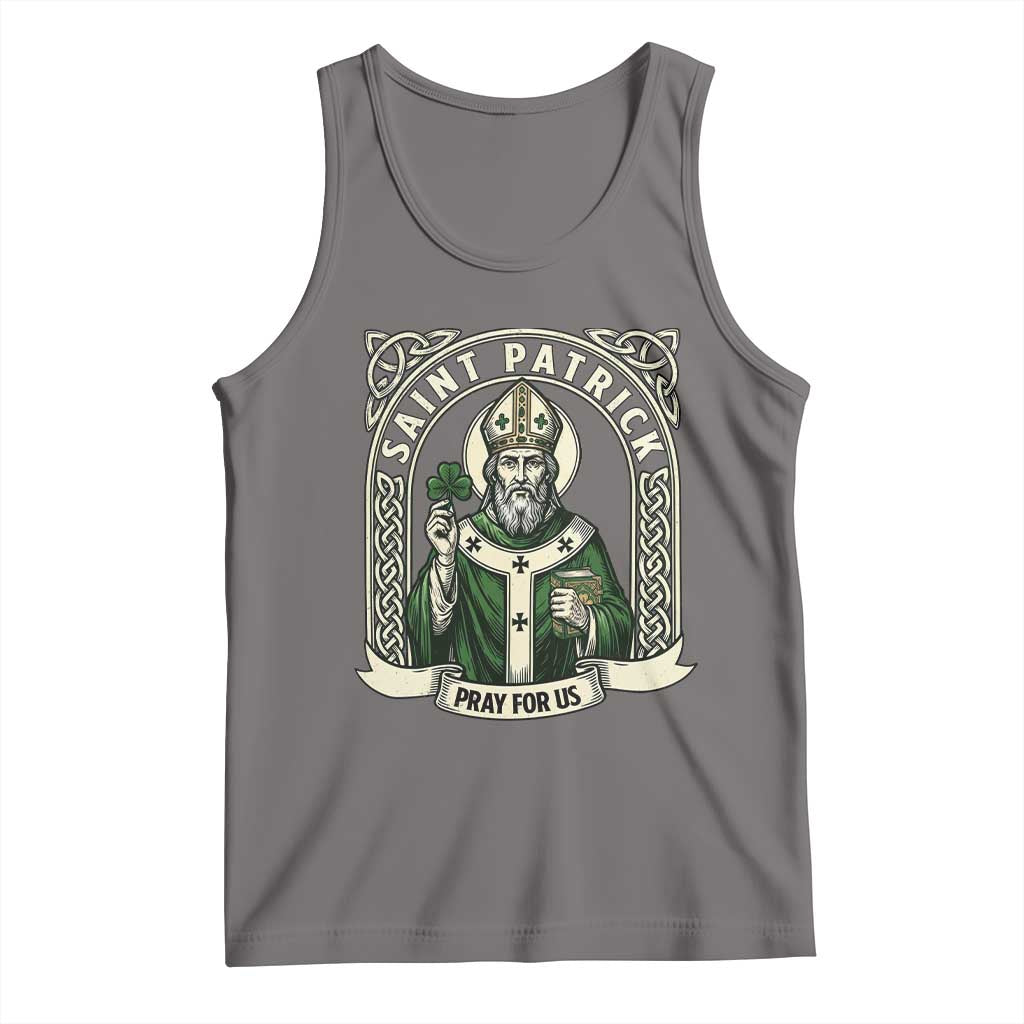 Saint Patrick Pray For Us Tank Top St Patricks Day Religious Gift TS12 Deep Heather Print Your Wear