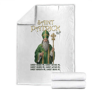Saint Patrick Ora Pro Nobis Throw Blanket Irish Christian Prayer TS12 White Print Your Wear