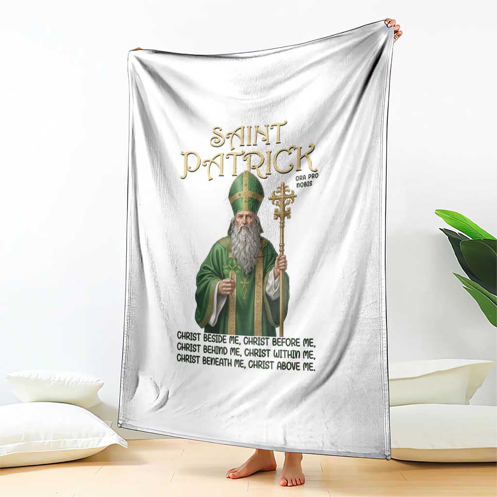 Saint Patrick Ora Pro Nobis Throw Blanket Irish Christian Prayer TS12 Print Your Wear