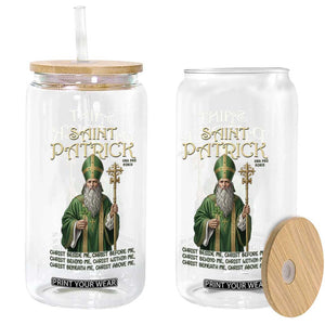 Saint Patrick Ora Pro Nobis Glass Can Irish Christian Prayer TS12 Print Your Wear