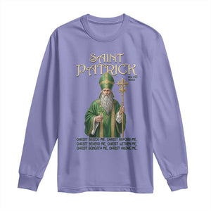 Saint Patrick Ora Pro Nobis Long Sleeve Shirt Irish Christian Prayer TS12 Violet Print Your Wear