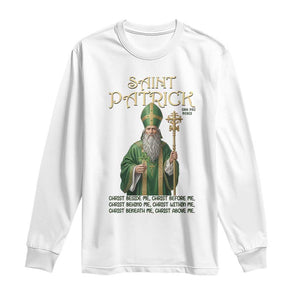 Saint Patrick Ora Pro Nobis Long Sleeve Shirt Irish Christian Prayer TS12 White Print Your Wear