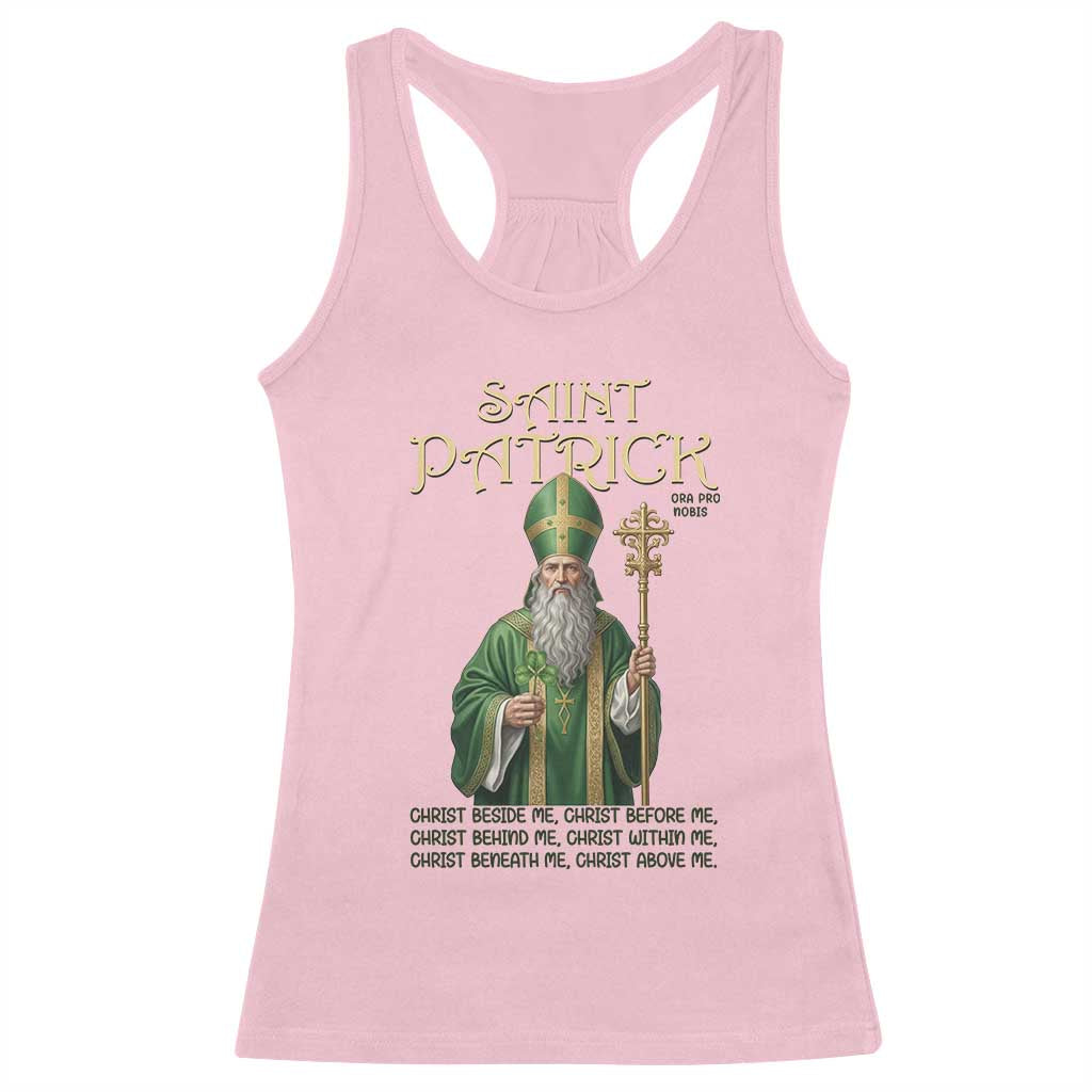 Saint Patrick Ora Pro Nobis Racerback Tank Top Irish Christian Prayer TS12 Light Pink Print Your Wear