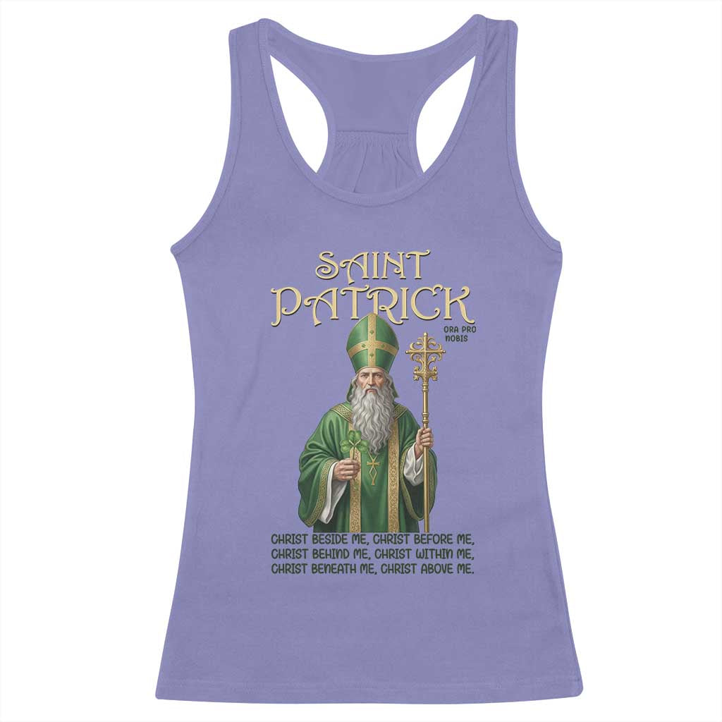 Saint Patrick Ora Pro Nobis Racerback Tank Top Irish Christian Prayer TS12 Violet Print Your Wear