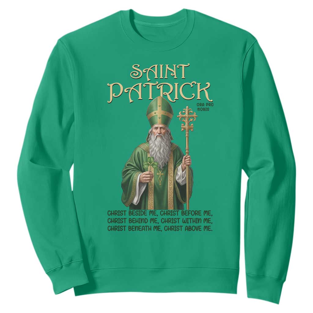 Saint Patrick Ora Pro Nobis Sweatshirt Irish Christian Prayer TS12 Irish Green Print Your Wear