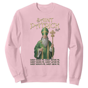 Saint Patrick Ora Pro Nobis Sweatshirt Irish Christian Prayer TS12 Light Pink Print Your Wear