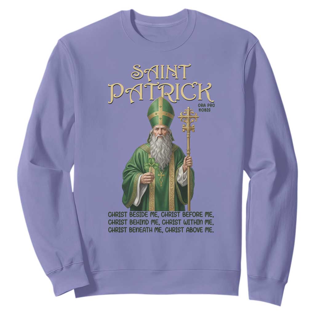 Saint Patrick Ora Pro Nobis Sweatshirt Irish Christian Prayer TS12 Violet Print Your Wear