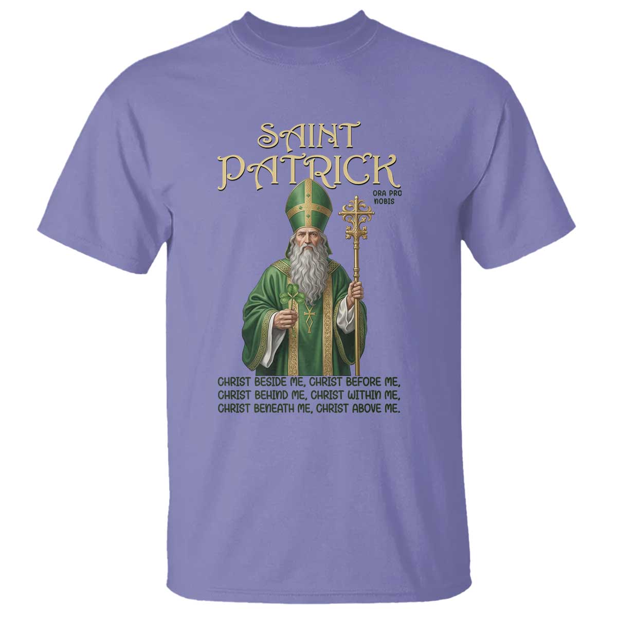 Saint Patrick Ora Pro Nobis T Shirt Irish Christian Prayer TS12 Violet Print Your Wear