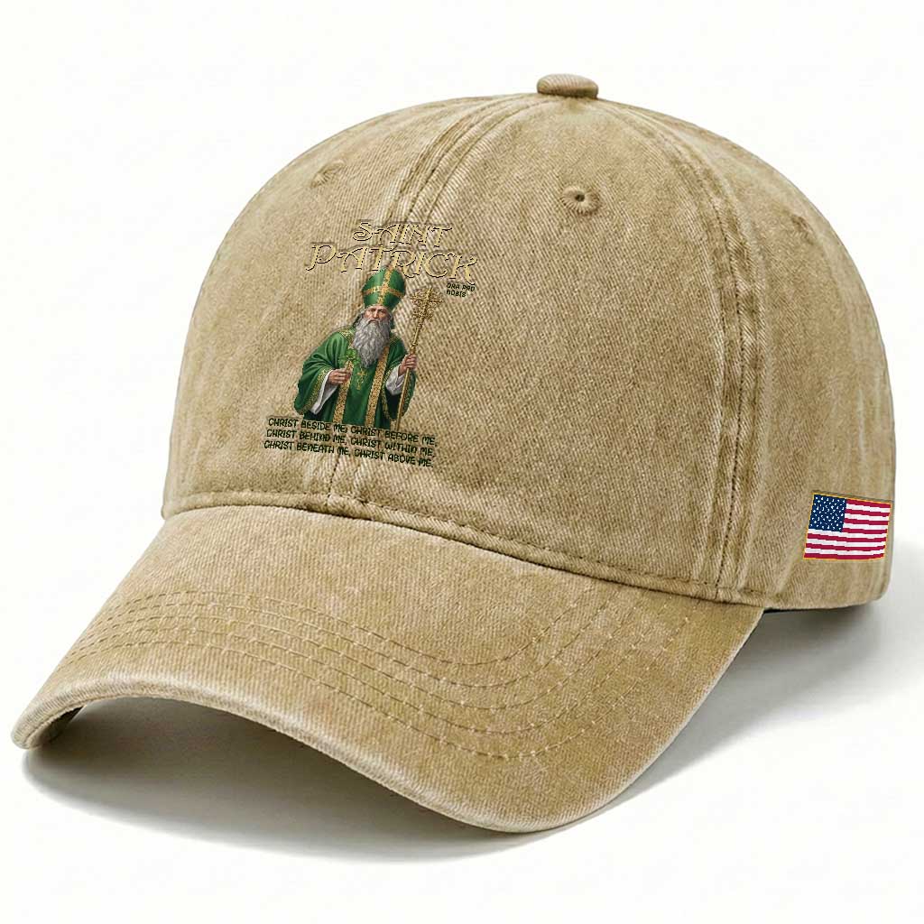 Saint Patrick Ora Pro Nobis Washed Cotton Baseball Cap Irish Christian Prayer TS12 Print Your Wear