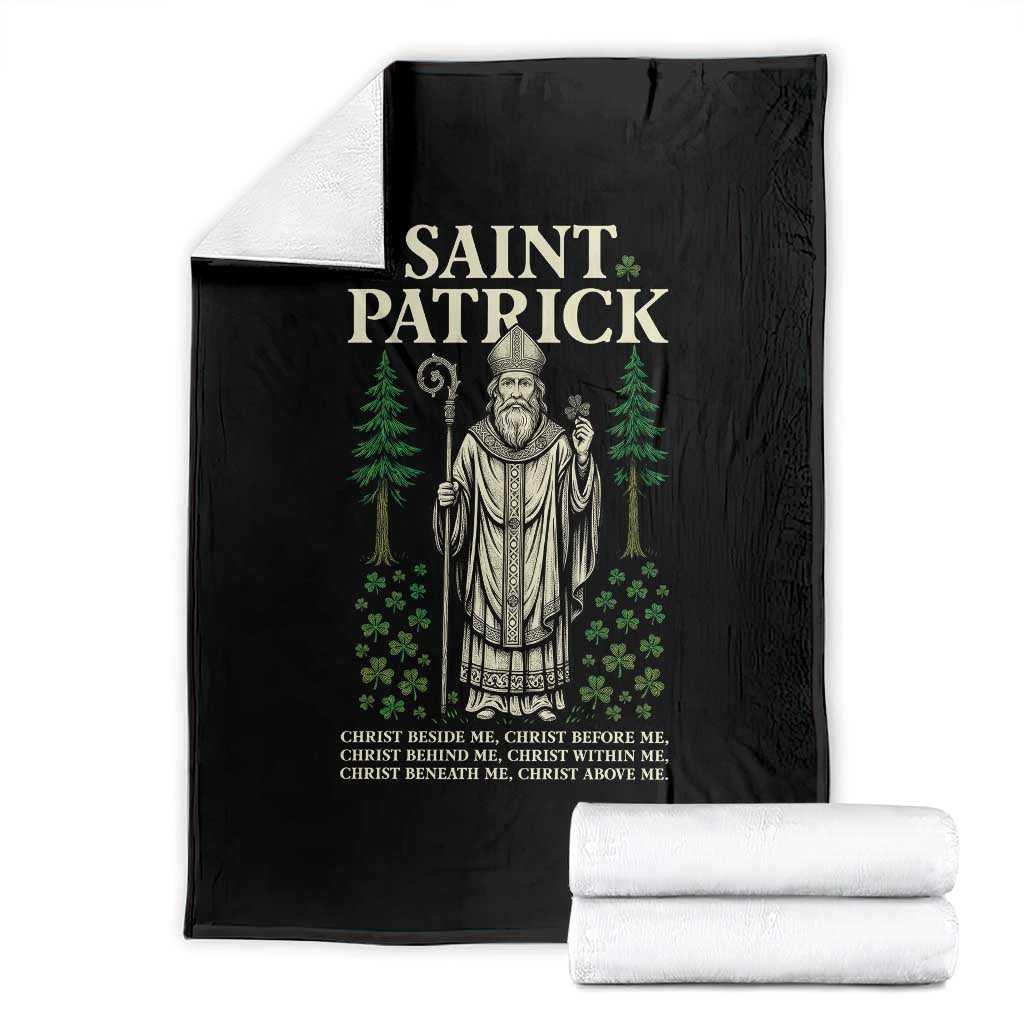 Saint Patrick Breastplate Prayer Throw Blanket Irish Christian Gift TS12 Black Print Your Wear