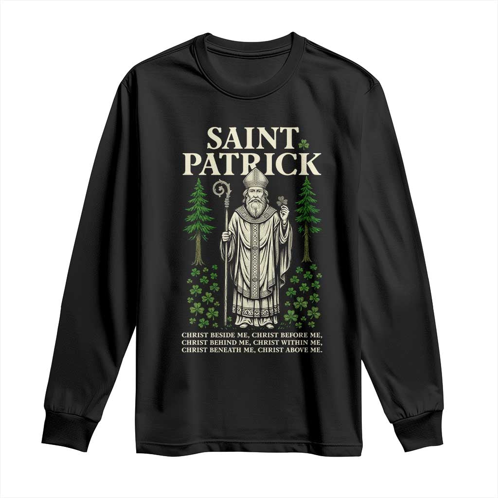 Saint Patrick Breastplate Prayer Long Sleeve Shirt Irish Christian Gift TS12 Black Print Your Wear