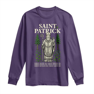 Saint Patrick Breastplate Prayer Long Sleeve Shirt Irish Christian Gift TS12 Purple Print Your Wear