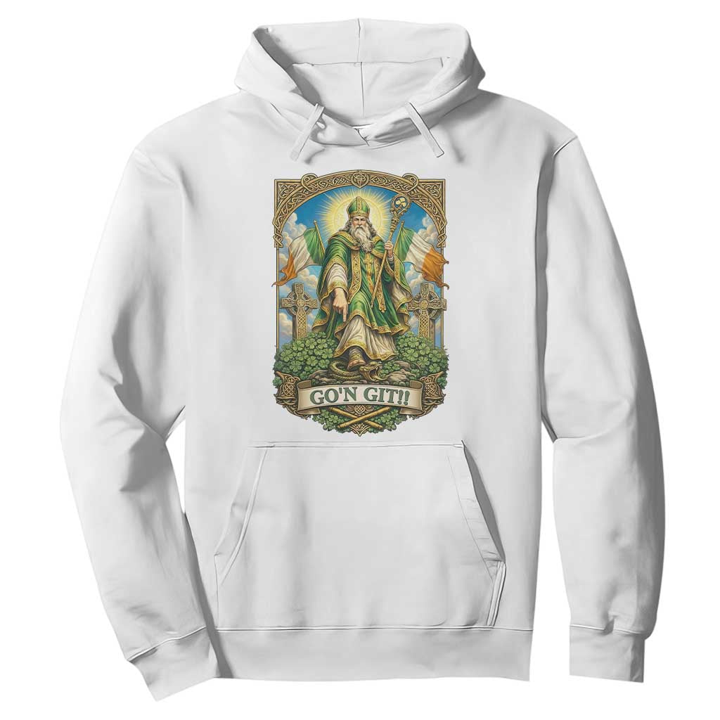 Funny Saint Patrick Go'n Git Snake Hoodie St Patricks Day TS12 White Print Your Wear