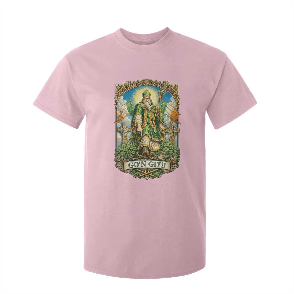 Funny Saint Patrick Go'n Git Snake T Shirt For Kid St Patricks Day TS12 Light Pink Print Your Wear