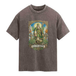 Funny Saint Patrick Go'n Git Snake Washed Cotton T-Shirt St Patricks Day
