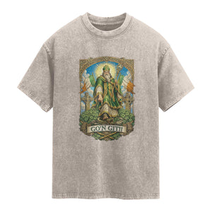Funny Saint Patrick Go'n Git Snake Washed Cotton T-Shirt St Patricks Day