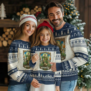 Funny Saint Patrick Go'n Git Snake Ugly Christmas Sweater St Patricks Day TS12 Beige Navy Print Your Wear