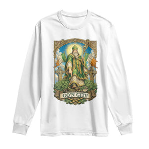 Funny Saint Patrick Go'n Git Snake Long Sleeve Shirt St Patricks Day TS12 White Print Your Wear