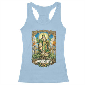 Funny Saint Patrick Go'n Git Snake Racerback Tank Top St Patricks Day TS12 Light Blue Print Your Wear
