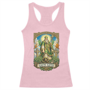 Funny Saint Patrick Go'n Git Snake Racerback Tank Top St Patricks Day TS12 Light Pink Print Your Wear