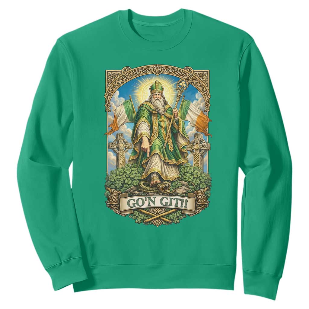 Funny Saint Patrick Go'n Git Snake Sweatshirt St Patricks Day TS12 Irish Green Print Your Wear