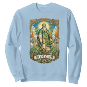 Funny Saint Patrick Go'n Git Snake Sweatshirt St Patricks Day TS12 Light Blue Print Your Wear