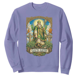 Funny Saint Patrick Go'n Git Snake Sweatshirt St Patricks Day TS12 Violet Print Your Wear