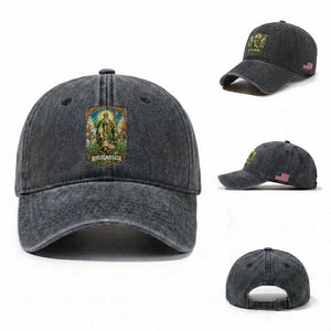 Funny Saint Patrick Go'n Git Snake Washed Cotton Baseball Cap St Patricks Day TS12 Washed Cap Universal Fit Dark Gray Print Your Wear